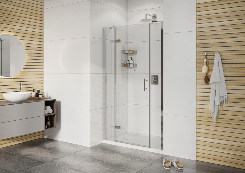 Alcove Hinged Door 2 Inlines In Chrome