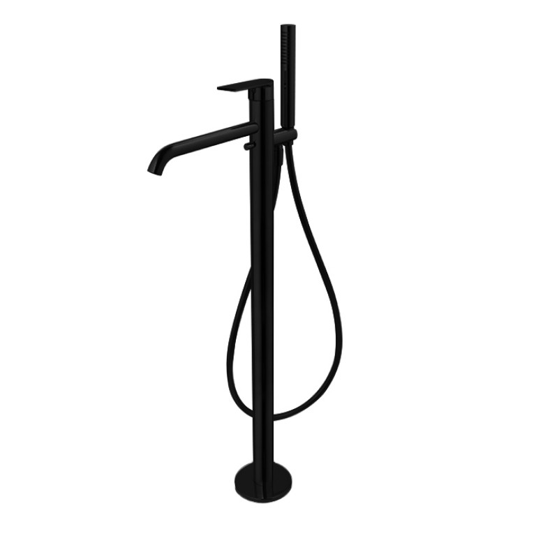 DITBP1004Timea Black Floor Standing Bath Shower Mixer